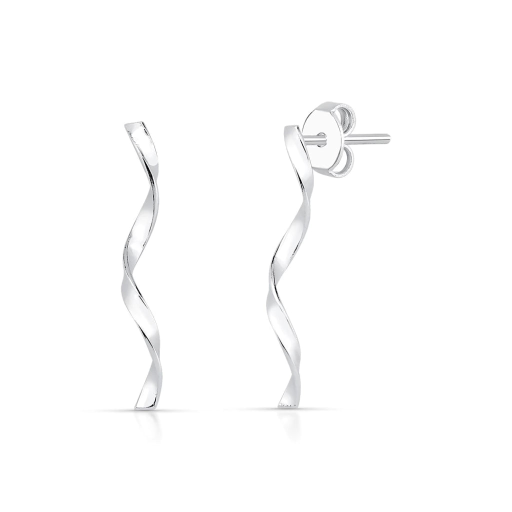 Brinco de Prata Espiral Liso
