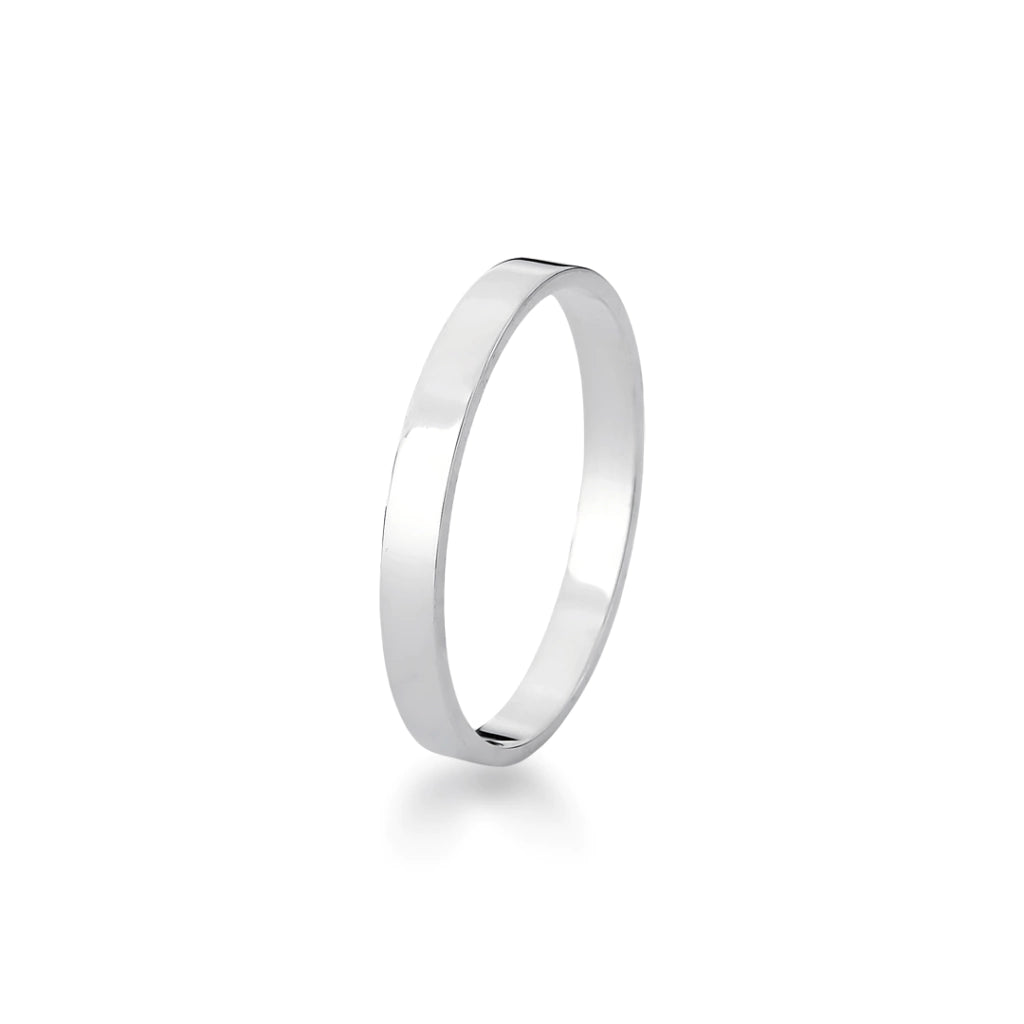 Aliança de Prata Quadrada Unitária Lisa 2,5mm