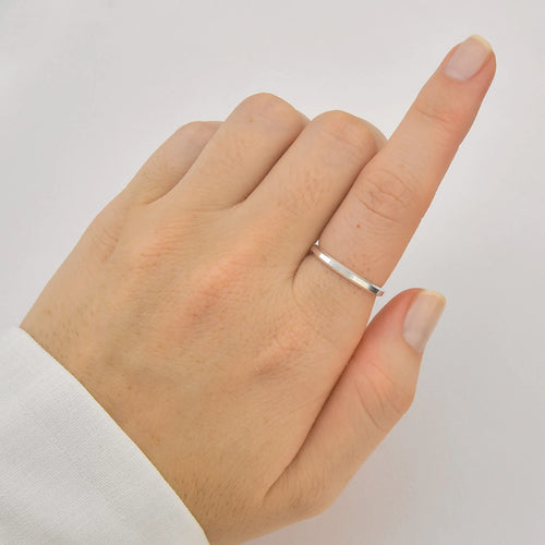 Aliança de Prata 2mm com Chanfrada Liso