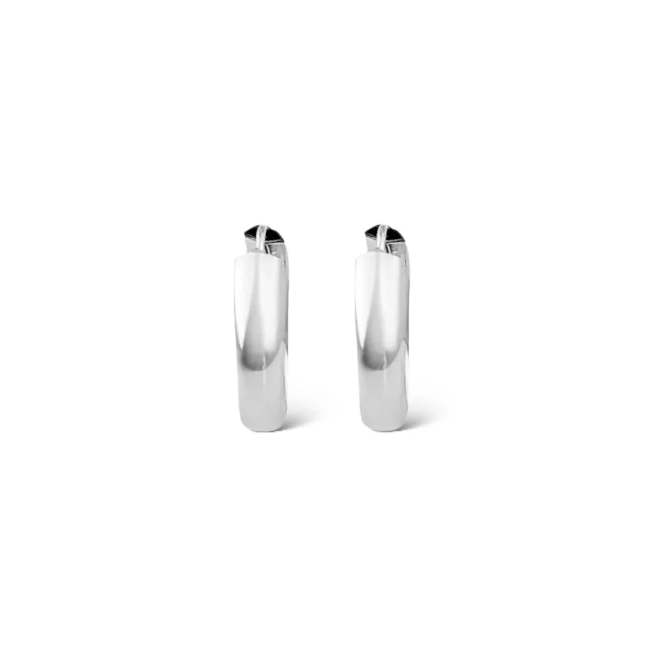 BRINCO DE ARGOLA LISA DE ENCAIXE -  PRATA 925