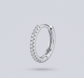 Argola Cravejada de Prata 925 Zircônias Brancas